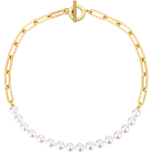 KLIENSTONE毛衣穿搭精致复古永恒守护珍珠拼接项链镀金