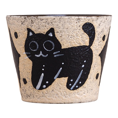 陶瓷黑猫猪口杯拉花专用咖啡杯