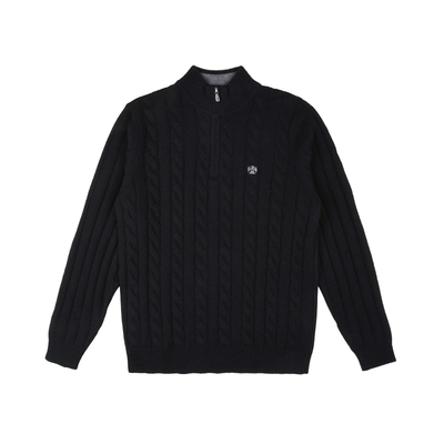 雷迪波尔老钱风牦牛绒刺绣毛衣男