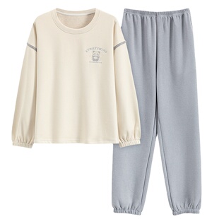 浪莎德绒睡衣女款秋冬季长袖磨毛保暖套装2025新款春秋套头家居服