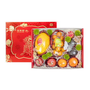 百果园店x非遗杨家埠木版年画联名礼盒“喜乐盈门”水果礼盒2830g