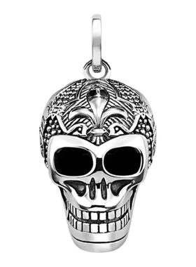 法骑士骷髅头925银饰男士霸气个性朋克潮人吊坠复古 托马斯萨博