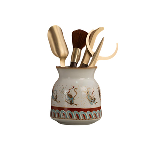 敦煌飞天汝窑茶道六君子套装家用茶道筒轻奢高档茶夹茶勺茶具配件