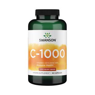 Swanson斯旺森玫瑰果维生素C胶囊1000mg辅助VC补充维他命C*90粒