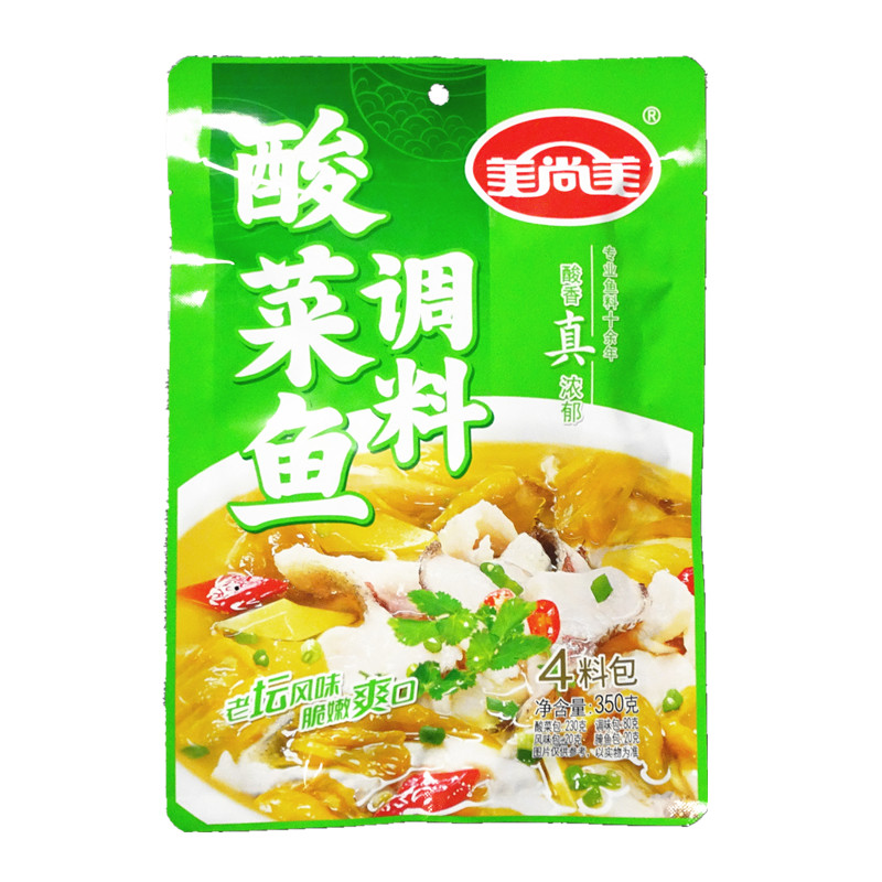 美尚美酸菜鱼调料350g泡酸菜酸菜粉丝汤肥牛火锅兔酒商用整箱包邮