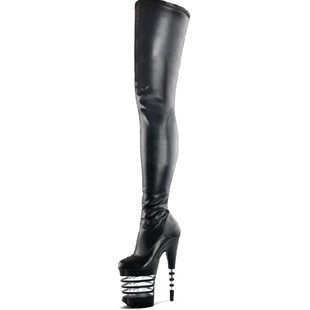 20cm超高跟鞋防水台大码过膝长靴18cm细跟恨天高床上情趣高跟鞋女