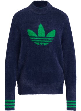 滔搏adidas阿迪达斯三叶草女子运动休闲半高领毛衣套头衫JX9267