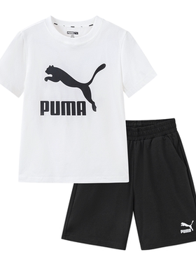 PUMA彪马儿童装夏季速干短袖短裤