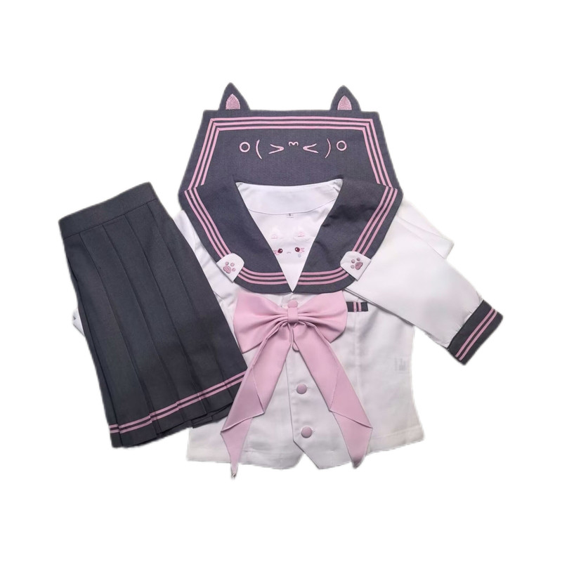 日系学院JK制服水手服粉色套装