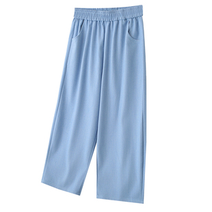 女裤2026新款大码200斤胖mm春夏季松紧腰百搭宽松休闲八分奶奶裤