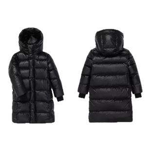 雅鹿黑金儿童羽绒服男童过膝长款女童中大童极寒加厚保暖外套冬季
