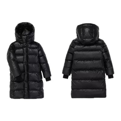 雅鹿黑金儿童羽绒服长款蓄热免洗
