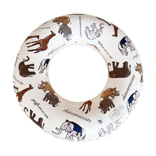 游泳圈儿童加厚森系泳圈成人腋下圈水上充气大浮力漂浮圈便携式