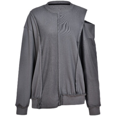 露肩不对称时尚风长袖t恤时尚