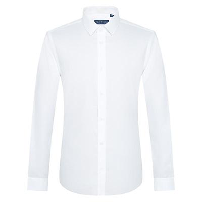 报喜鸟免烫秋季新款纯棉白色正装