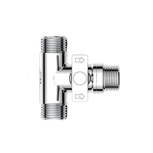 潜水艇黄铜一进二出球阀一分二转接头水龙头洗衣机双出水阀门开关