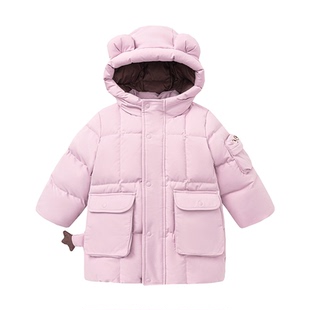 迷你巴拉巴拉女童加厚羽绒服极寒冬装宝宝小女孩三防保暖长款外套