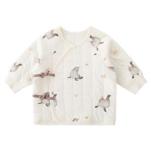 半背衣初生婴儿秋冬季夹丝加厚保暖和尚服待产宝宝衣服新生儿上衣