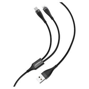 品胜三合一数据线一拖二快充充电器线通用适用苹果15华为手机typec多功能p40三合一车载USB充电线多双头2合一