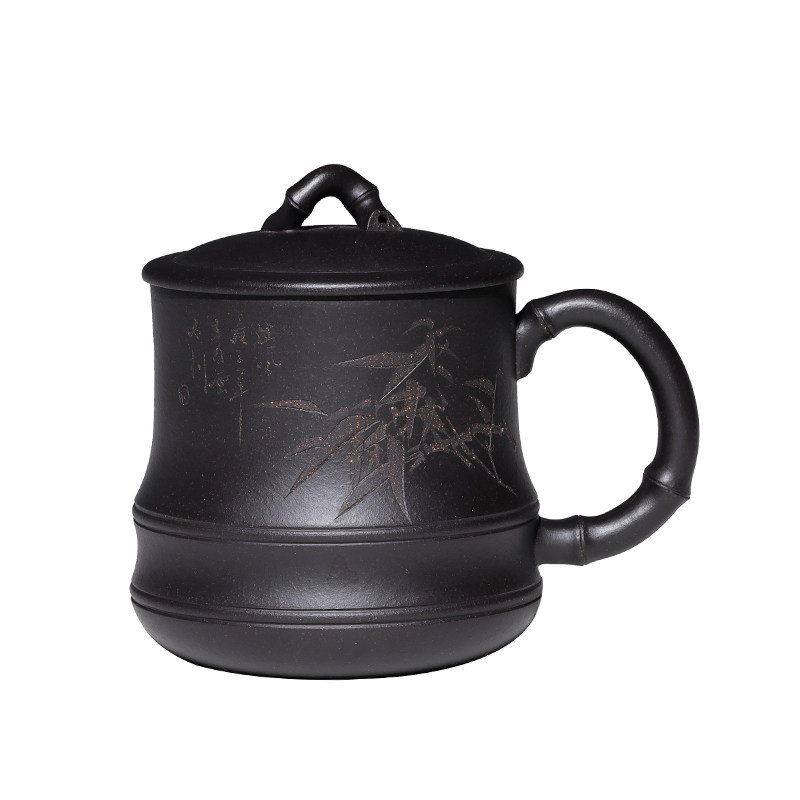 宜兴原矿带盖大杯子功夫茶具