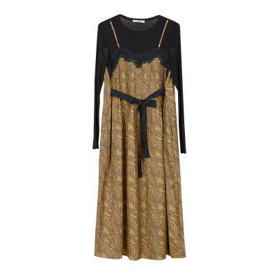 TALASA假两件设计师款A字长裙