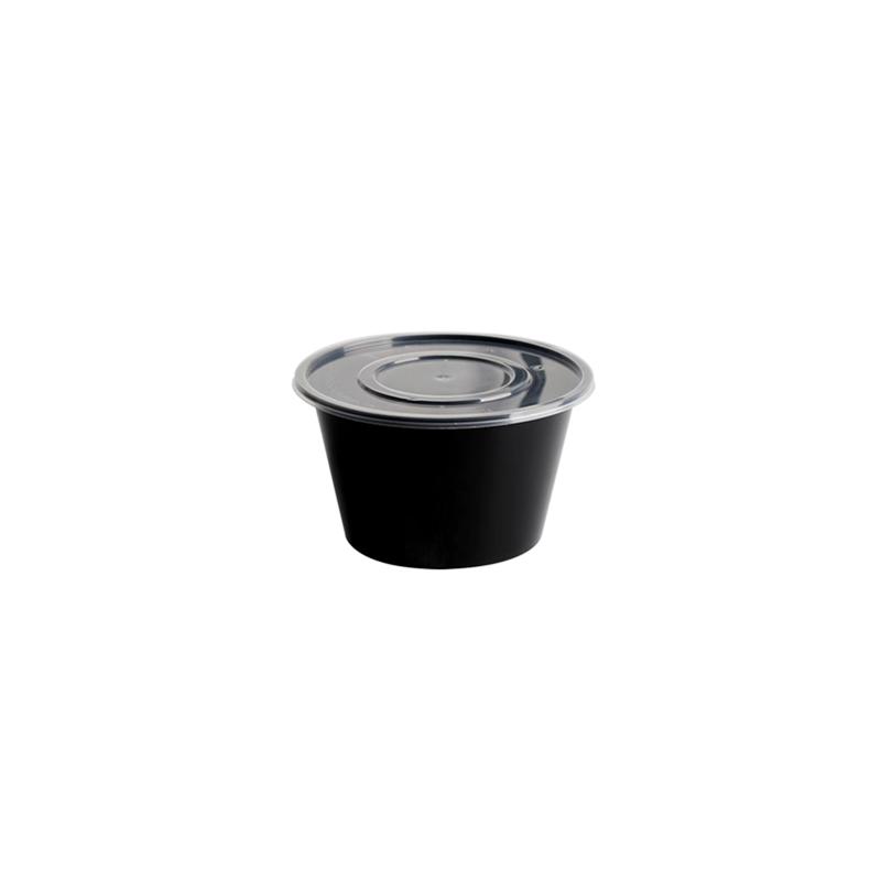 圆形加厚带盖便当透明碗1000ml