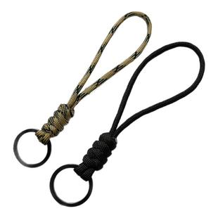 7芯伞绳黑色钥匙圈 野营背包拉链挂扣手电绳车钥匙扣防丢手腕挂绳