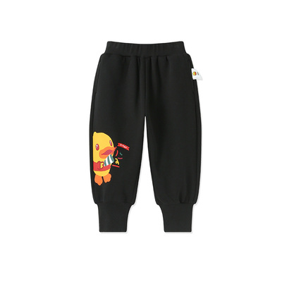 【加绒】bduck小黄鸭童装男童裤子宝宝运动裤冬装儿童加厚长裤潮