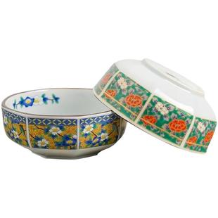 有田烧古伊万里宫廷风八角陶瓷碗日式花边米饭碗特别好看高级感