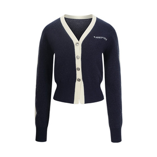 ARTE PURA2025秋冬新款学院格纹撞色毛织开衫上衣女花边毛织短裤