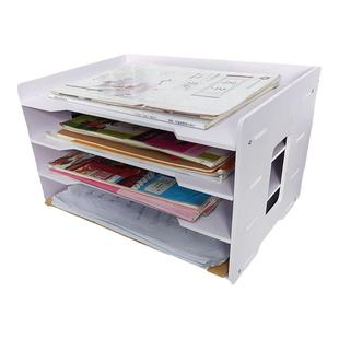 桌面文件架A4纸办公用品财务单据收纳架多层信盘封档案立式资料架