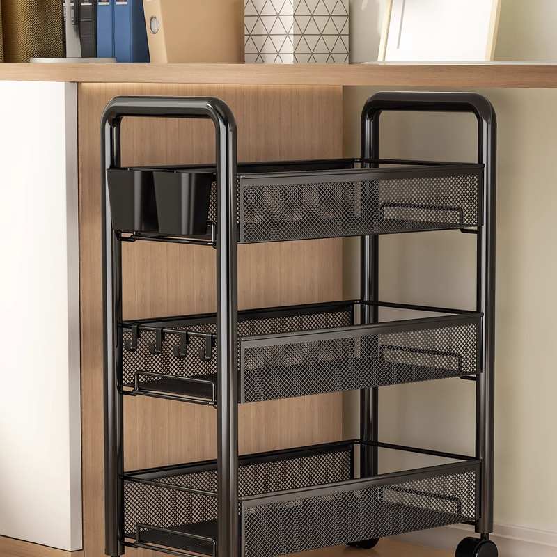 桌下可移动小推车置物架宿舍寝室多层带轮小型书架零食夹缝收纳柜