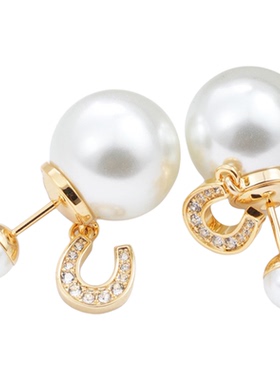 高定对版D家新款CD马蹄项链耳环