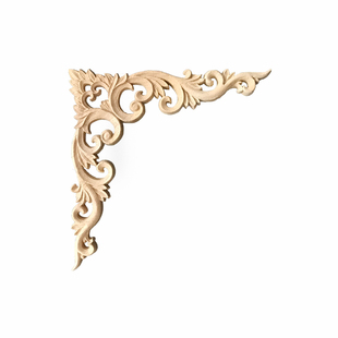 东阳木雕欧式贴片角花实木雕花片木花中式家具门心柜门贴花背景墙