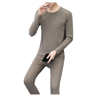 德绒内衣套装冬季男士打底衫加厚秋衣秋裤双面磨毛双面德荣保暖衣