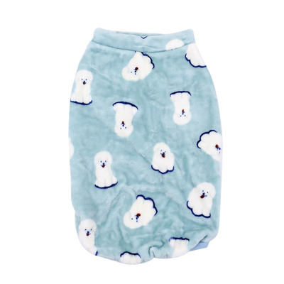 法兰绒秋冬保暖背心柯基泰迪衣服