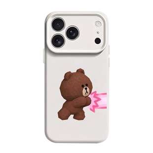 动感光波布朗熊可妮兔适用苹果18情侣手机壳iphone17promax可爱16plus新款15卡通14一对13磁吸12软11液态硅胶