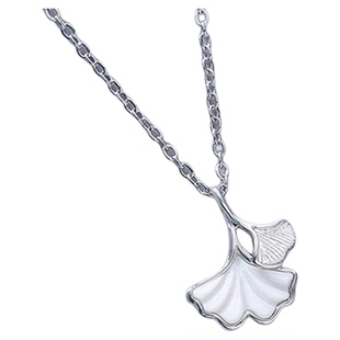 S925纯银三生有幸项链女2025新款轻奢小众高级感银杏叶锁骨链吊坠