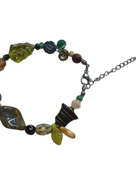 苔石叶语毕加索捷克珠森系手链