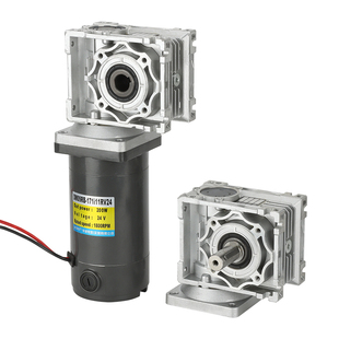 步进/无刷/直流有刷28W750W涡蜗轮蜗杆减速电机12V24V48V调速正反