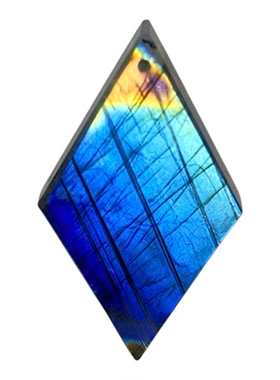 紫彩色拉长石菱形吊坠