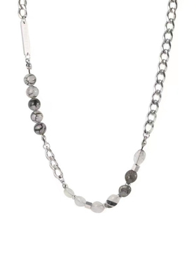 黑色水晶珠玛瑙男士锁骨链百搭