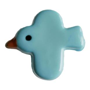 11mm高一颗价英国Textile Garden光亮冷调粉松石蓝色飞鸟造型纽扣