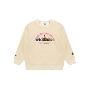 Aape联名BABY MILO STORE童装卡通图案印花圆领加绒卫衣9798XBP