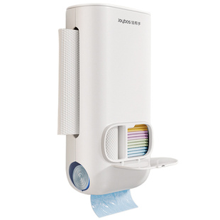 佳帮手厨房壁挂式塑料袋子收纳神器大容量免打孔方便垃圾袋收纳盒