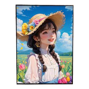 拼图裱框70×50厘米画框1000片相框500片裱框挂墙大尺寸黑白框架