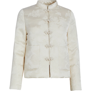 qs秸熙秋冬新款轻薄复古轻国风鹅绒羽绒服高级感缎面提花结婚外套