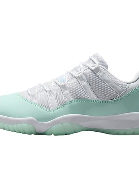 NIKE耐克AJ11女鞋白绿色Air Jordan 11低帮复古篮球鞋AH7860-103