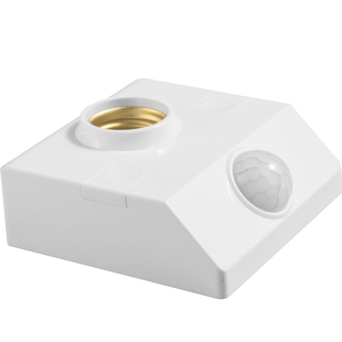 人体红外线感应开关e27螺口灯头智能明装220V光控楼梯道感应灯座