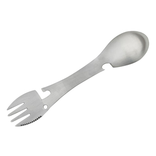 不锈钢多功能勺叉开瓶器户外野营旅游露营便携餐具开罐器一体餐具